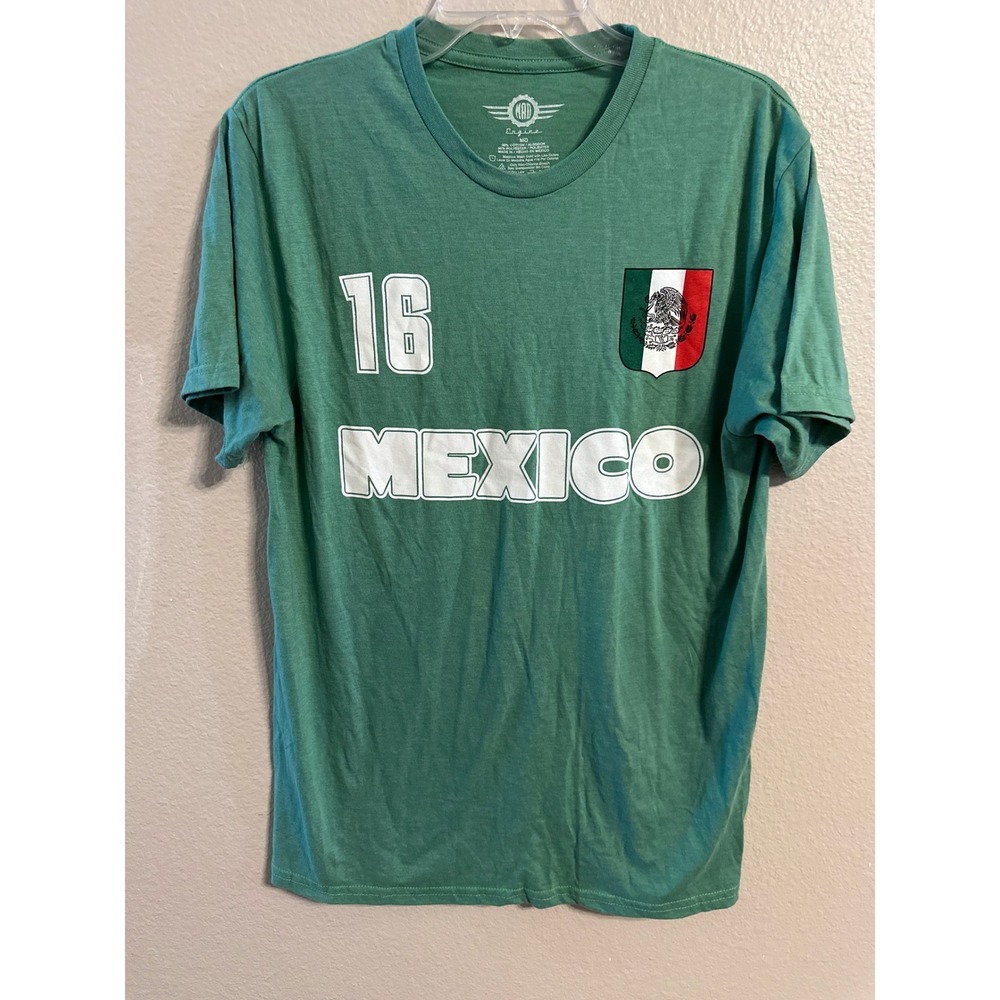 Mad Engine Mexico Soccer Jersey T-Shirt Green Number‎ 16 Graphic Tee Medium